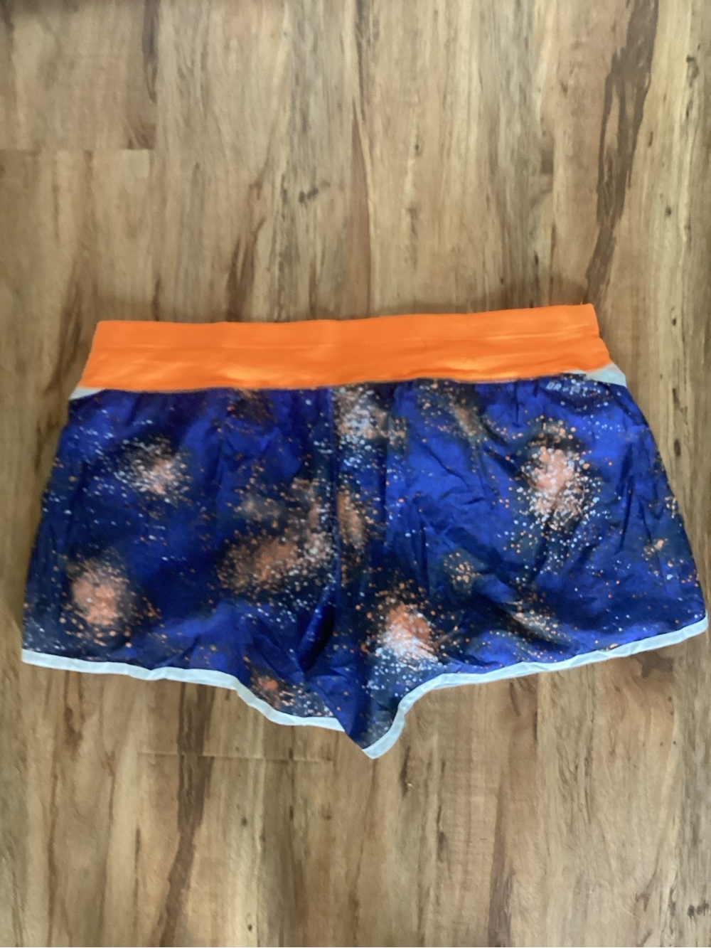 Nike Women's Orange Waist Galaxy Print Athletic Shorts - Picture 2 of 8